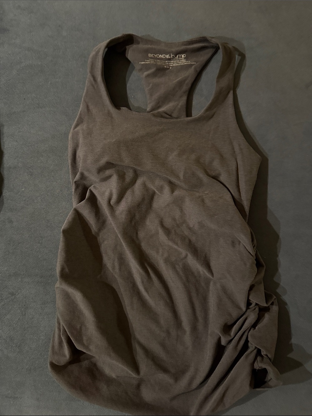 Beyond the Bump Racerback Maternity Tank Top in Grey - Medium